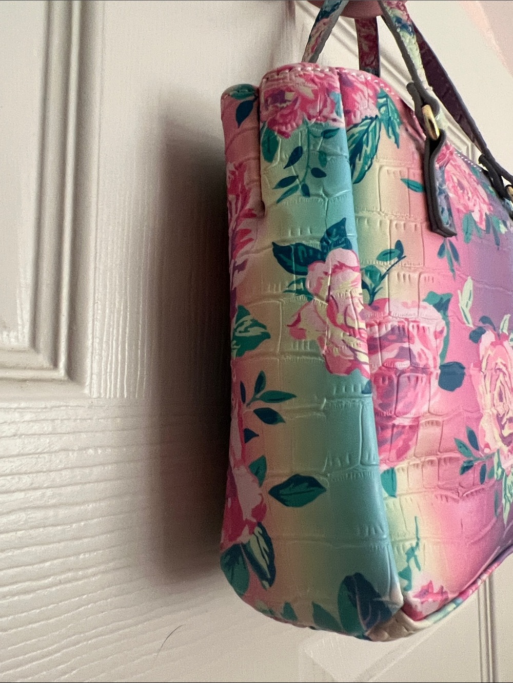 Betsey Johnson Floral Croc Crossbody Bag/Purse - Picture 5 of 16